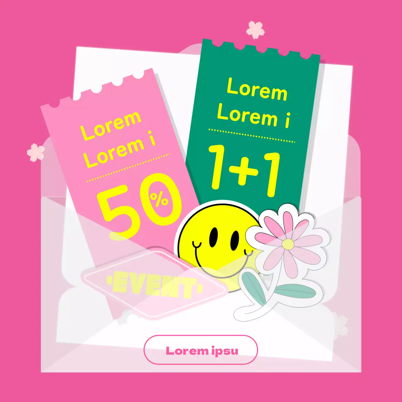 Un bonito anuncio de venta verde y rosa del Mes de la Familia de mayo