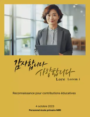 Une note de remerciement élégante avec une photo et de la calligraphie