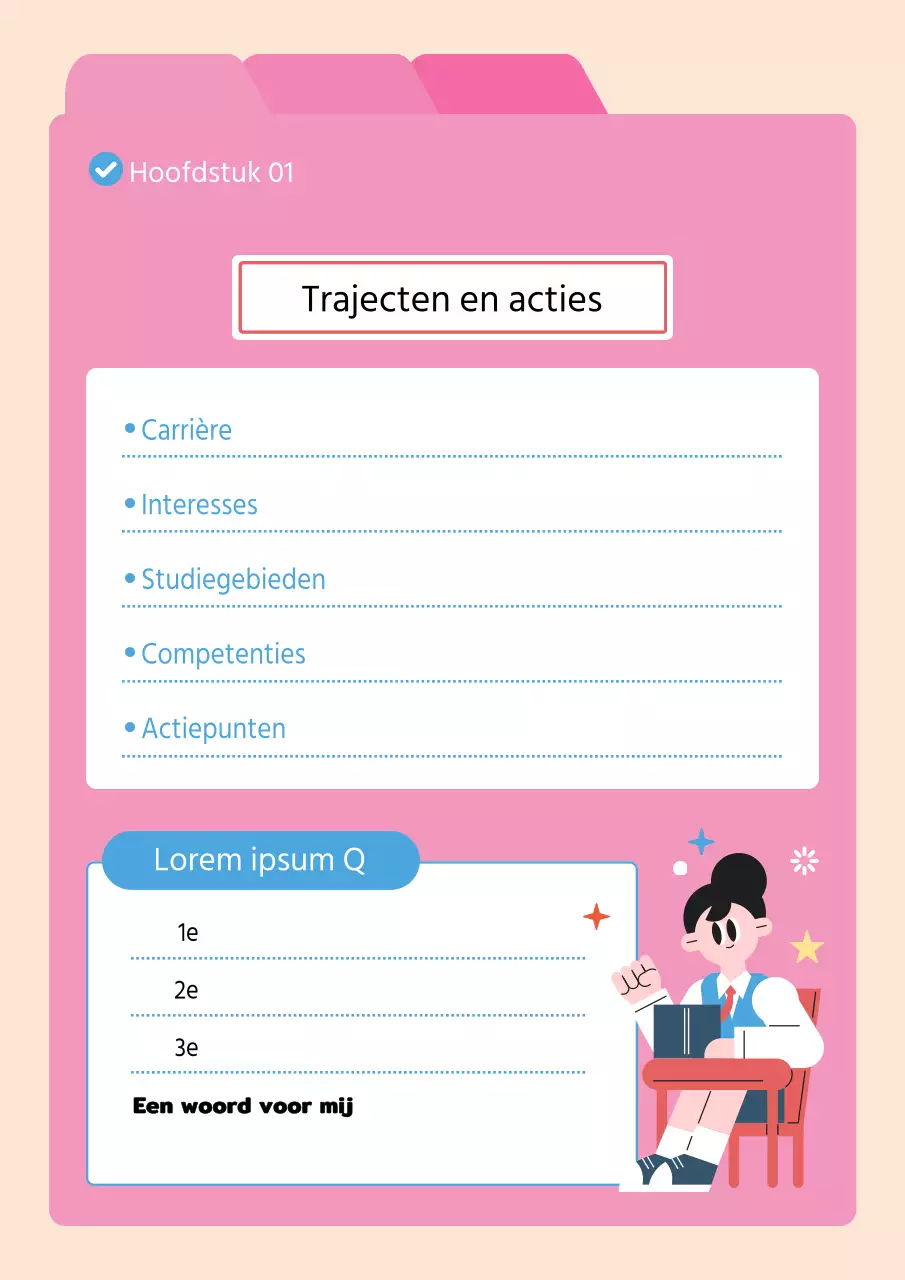 Een eenvoudige roze dagboekplanner