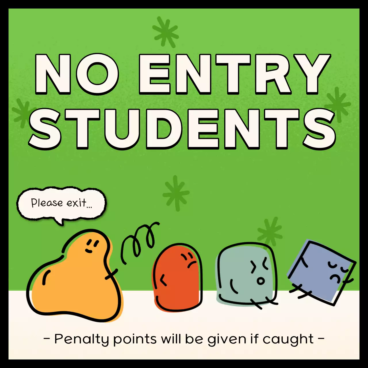 Green Comic Student Notice Social Media Post