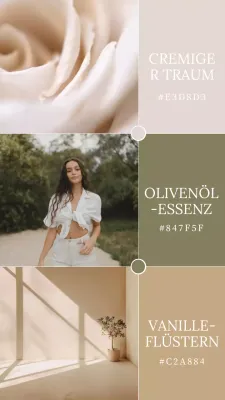 Beige-Olive Fotocollage Farbfelder Palette