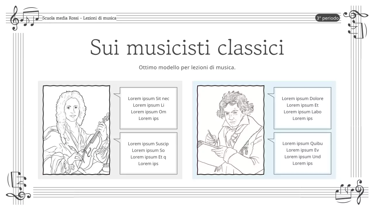 Risorse didattiche semplici per la musica in bianco e nero
