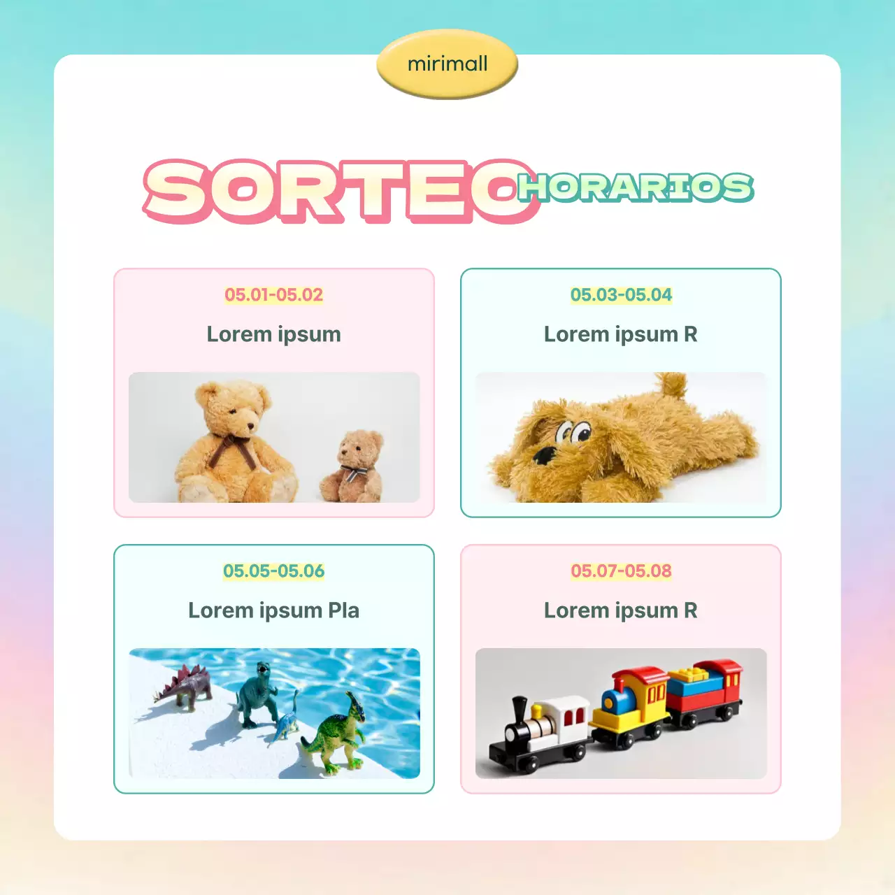 Sobre el Sorteo de la Suerte en rosa y menta