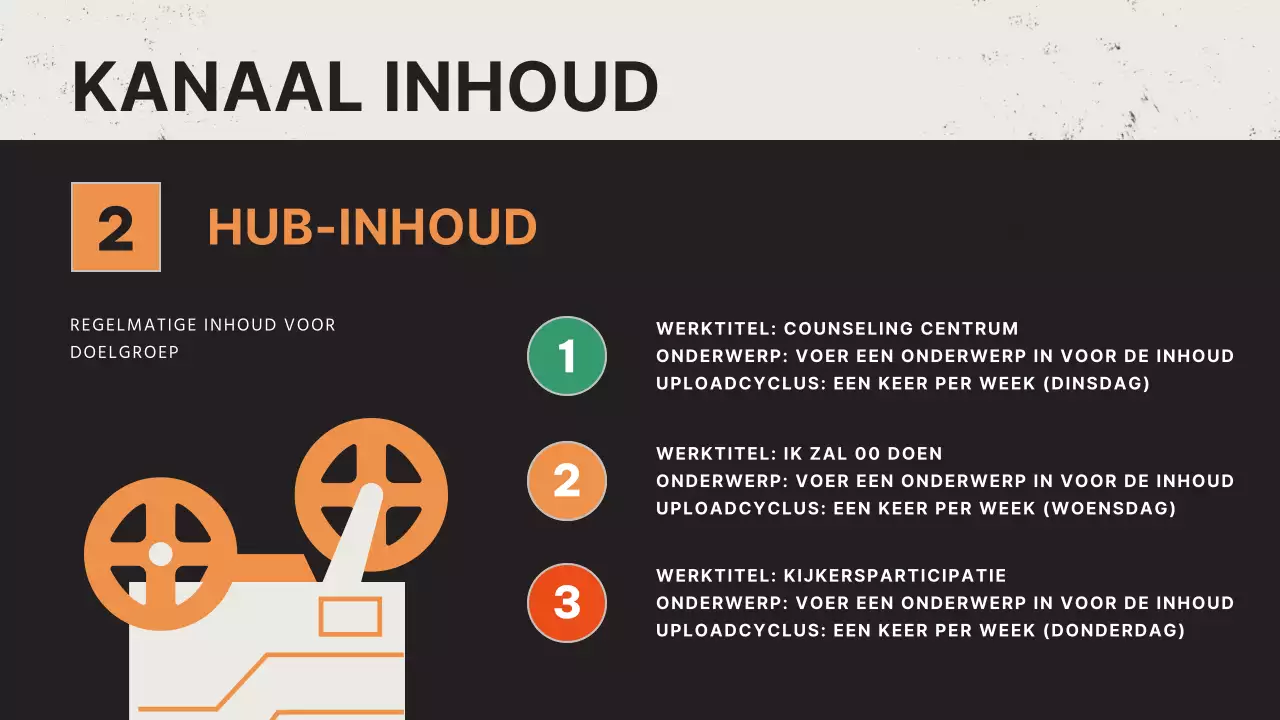 Rood en Oranje Retro Video-inhoudsplan