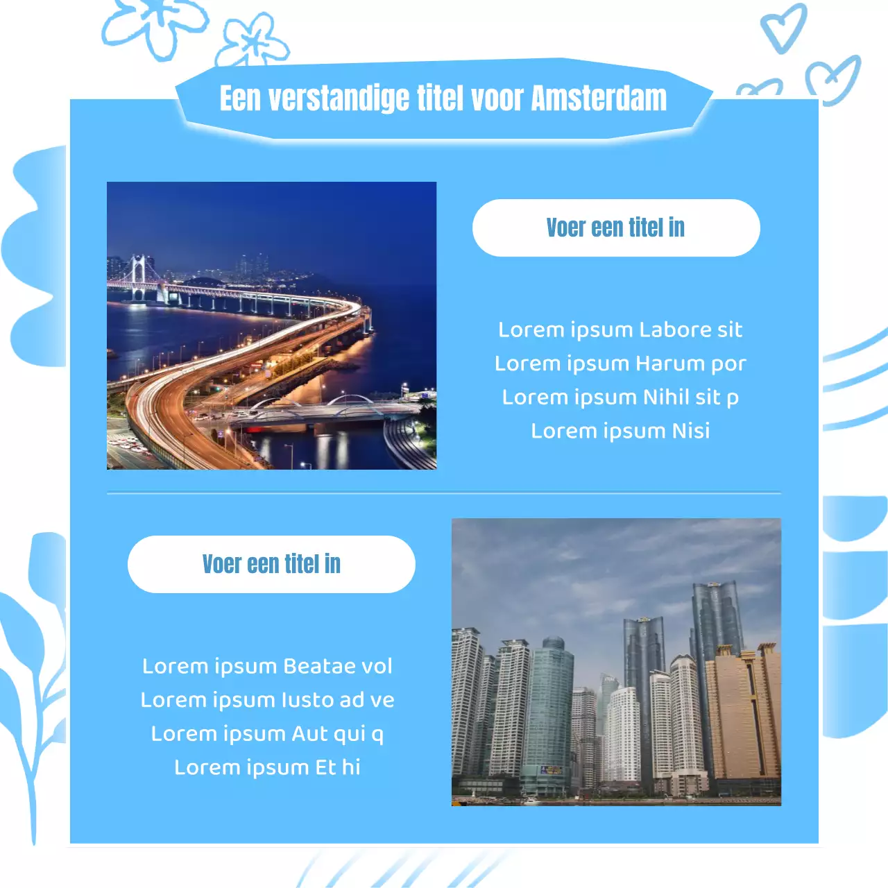 Een kitscherige, lichtblauwe en witte Busan buurtgids