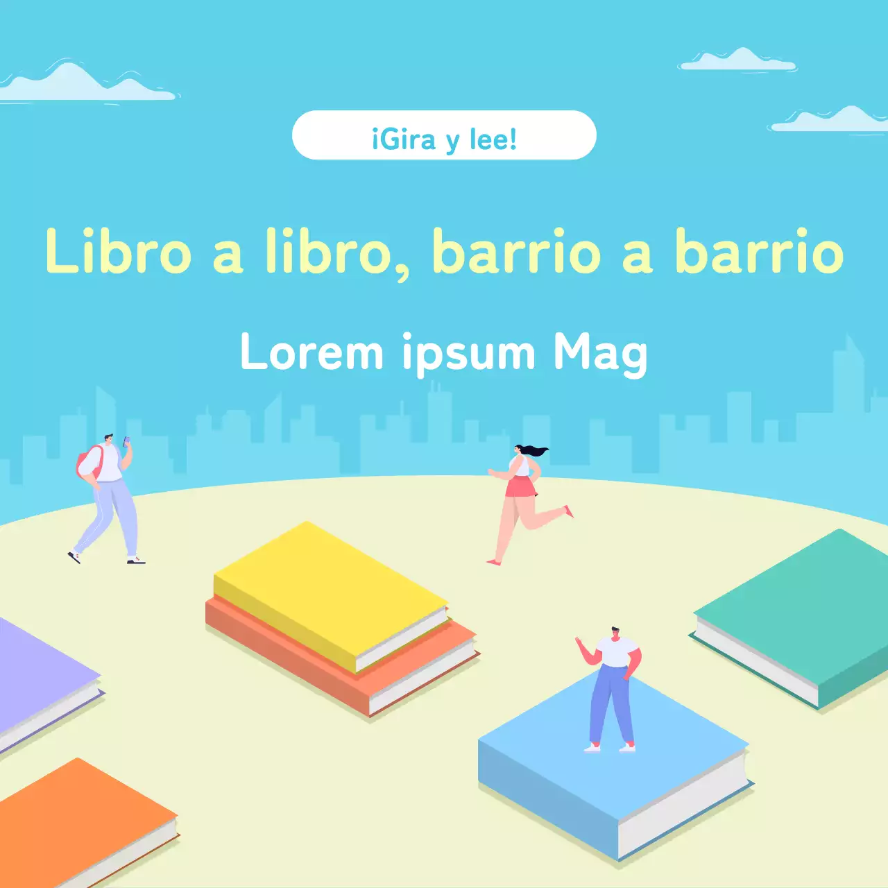 Guía turística de esta librería amarilla y verde
