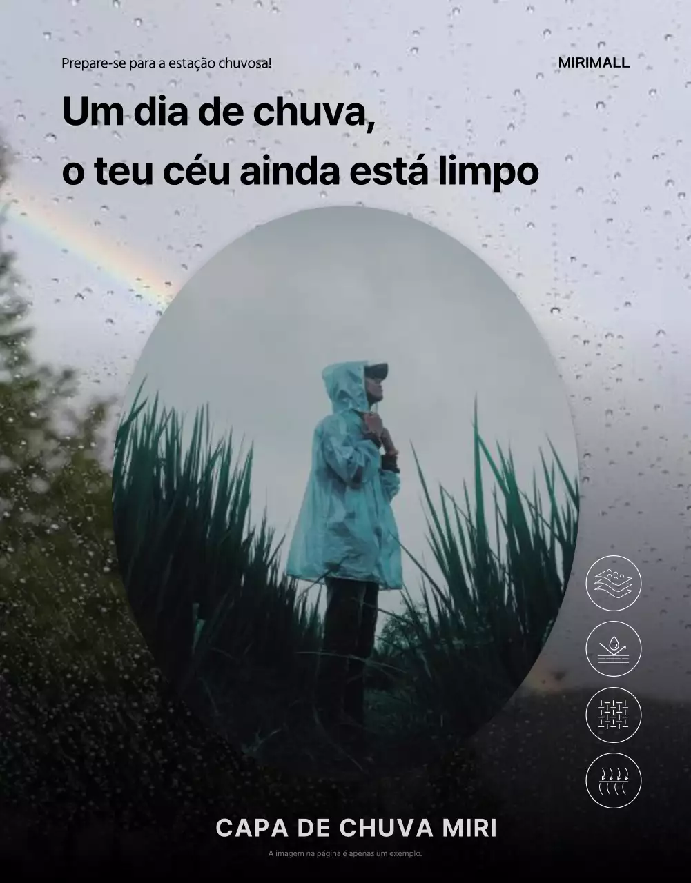 Sobre a tendência da gabardina preta e azul para a estação das chuvas