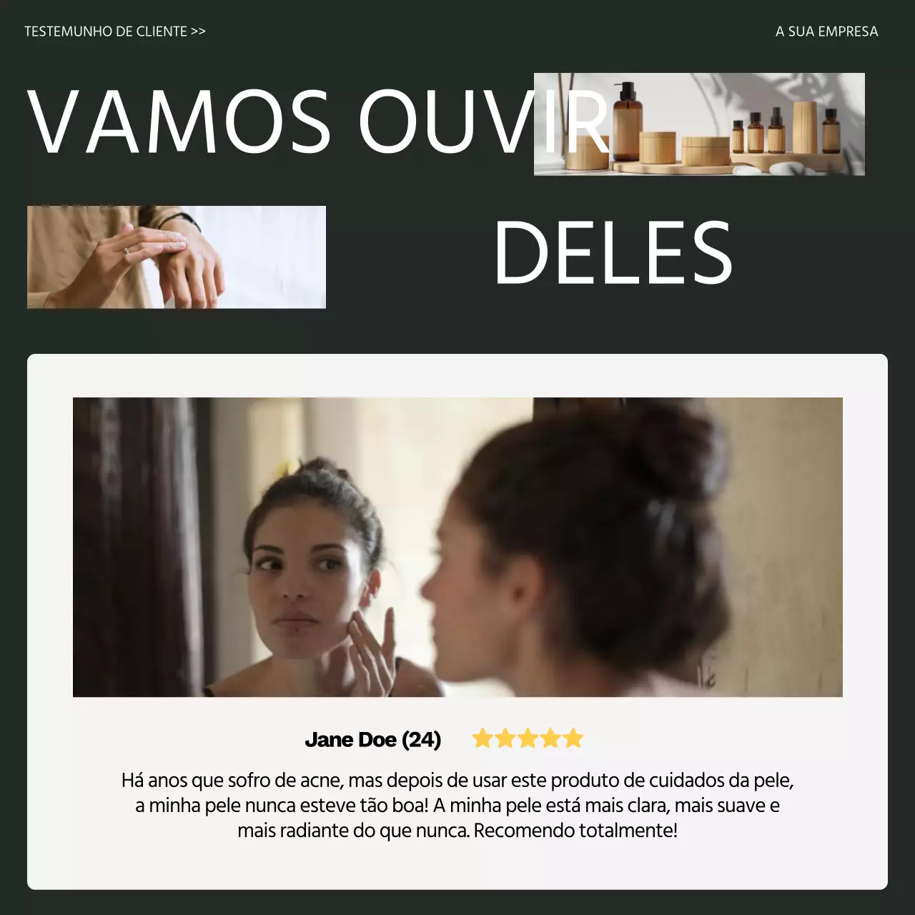 Publicidade da revisão de Green Simple Skincare