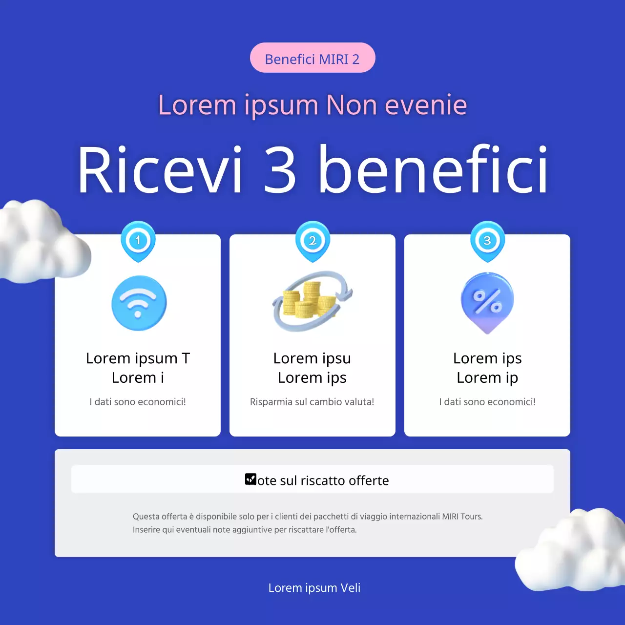 Promuovere pacchetti di viaggio blu navy e rosa