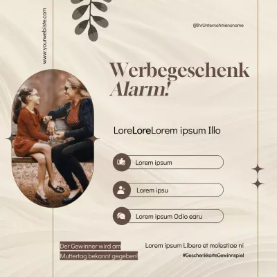 Beige Simple Mother's Day Giveaway Werbung