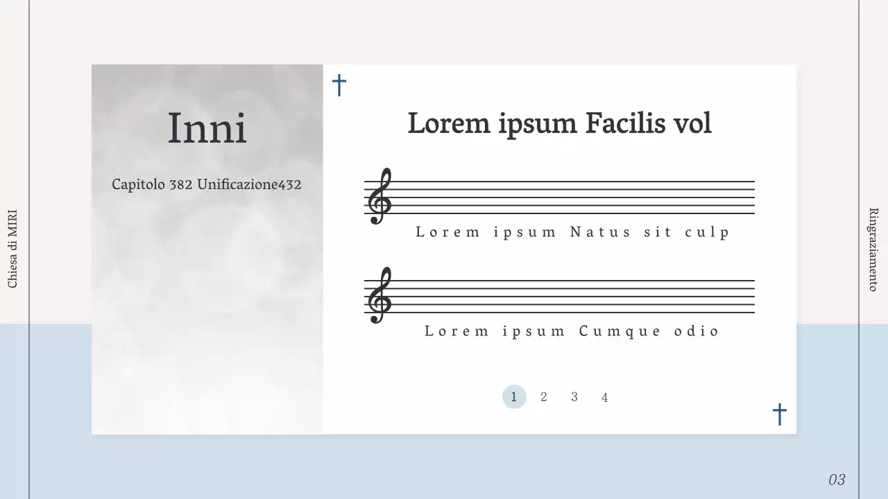 Guida al servizio religioso semplice in blu chiaro e blu navy