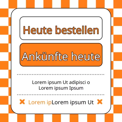 Einfache Anzeige zur Lieferung am selben Tag in Orange und Weiß