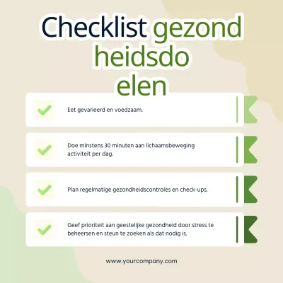 Ivoor en Groen Moderne Wereldgezondheidsdag Checklist Publiciteit