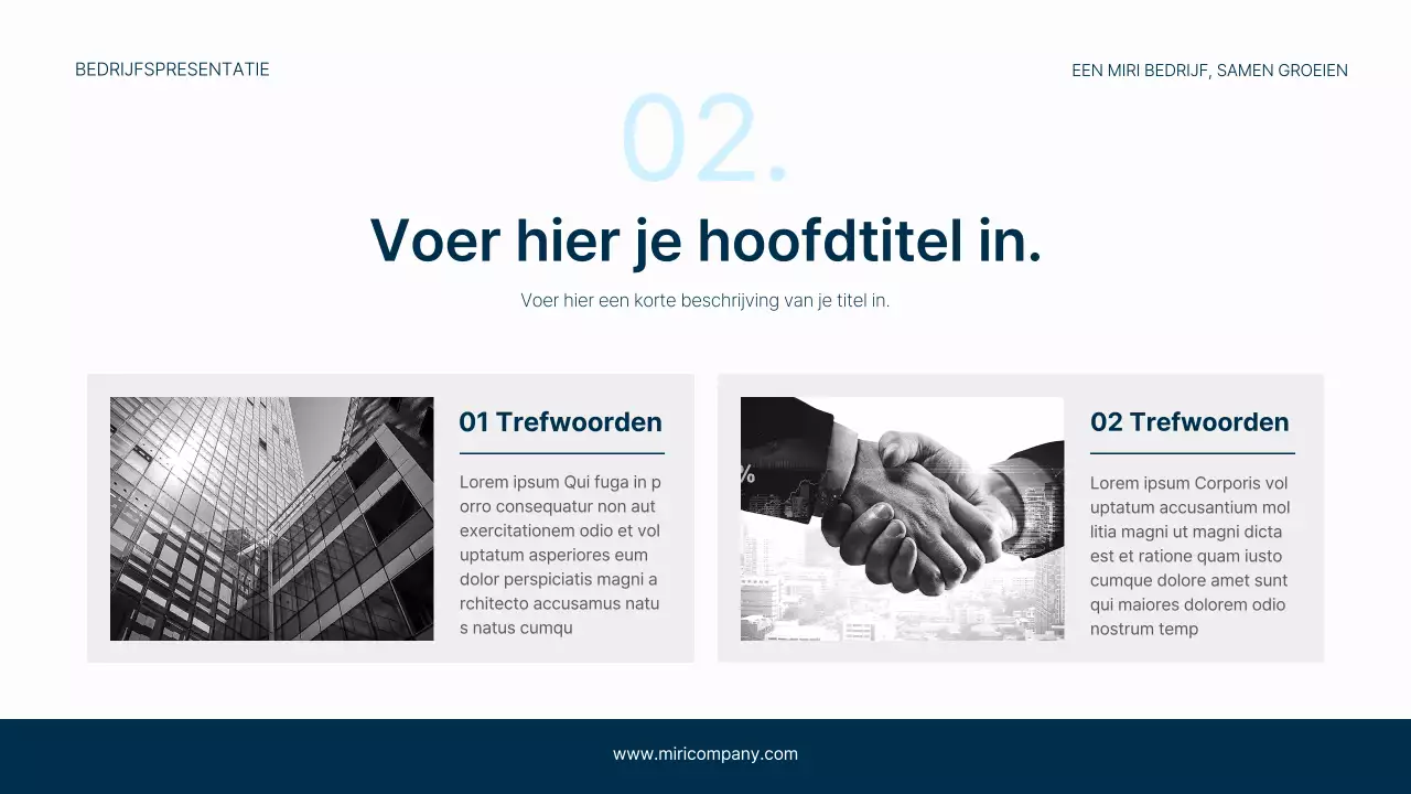 Een eenvoudig zakelijk briefhoofd in marineblauw en lichtblauw voor je bedrijf