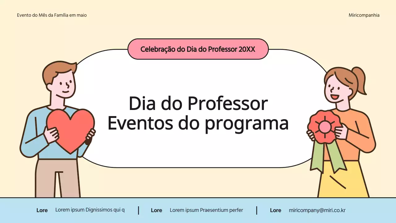 Planeador de eventos do programa do Dia do Professor Ivory and Rainbow's Pretty