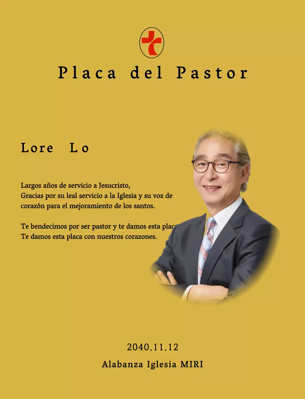 Placa blanda de inauguración de iglesia con fondo de acuarela degradada y foto