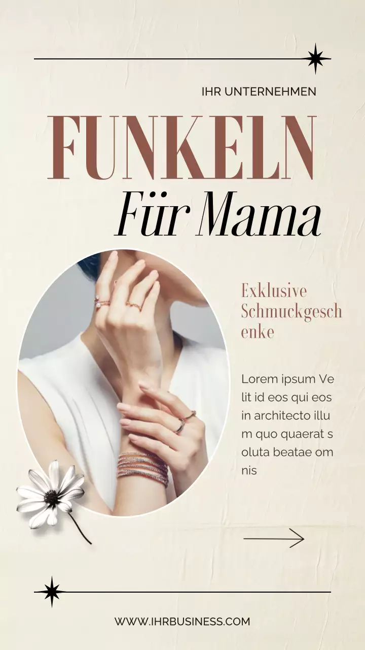 Beige und Braun elegant Exklusive Schmuck Geschenke für Mama Aktion