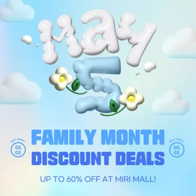 Blue Playful Family Promotion Social Media Post