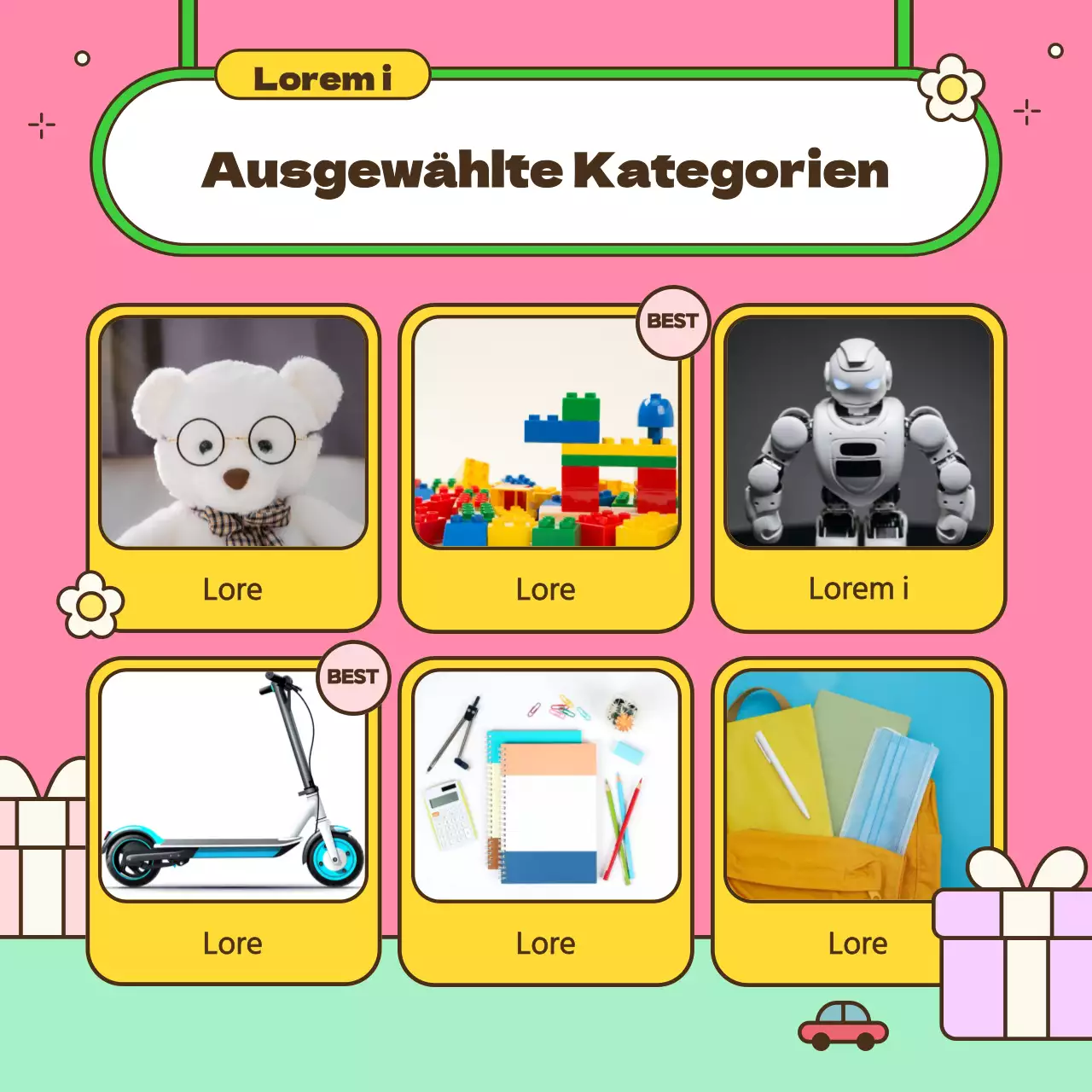 Werben Sie für eine kitschige Kindertagsaktion in Rosa