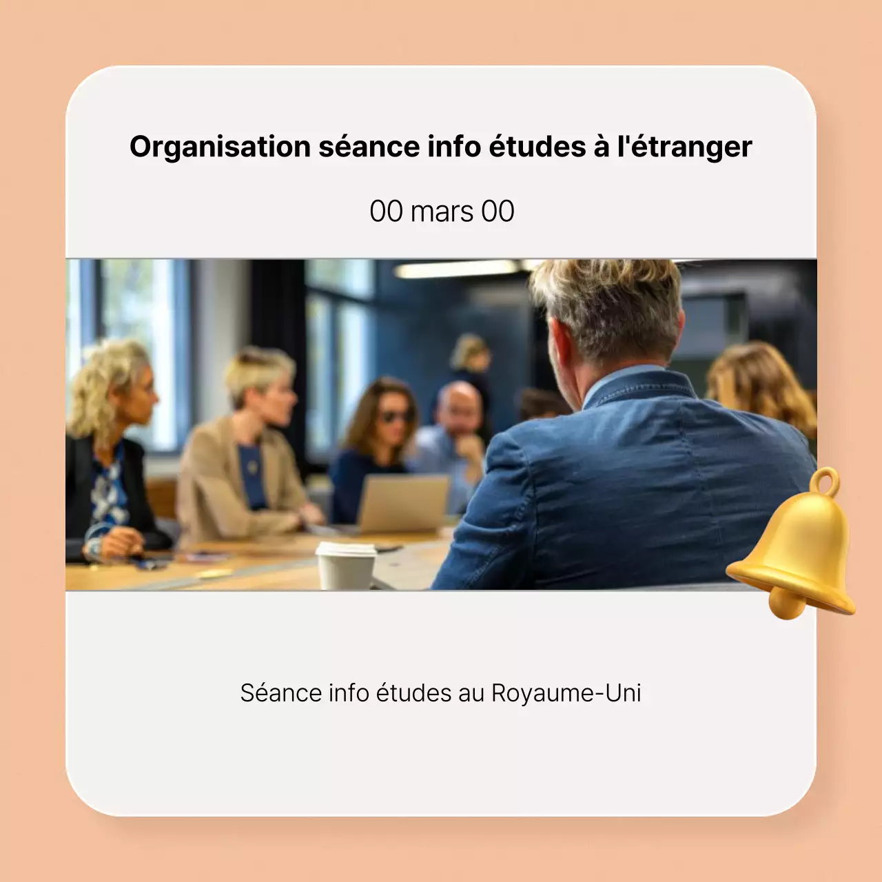 Promotion simple des études à l'étranger sur fond orange