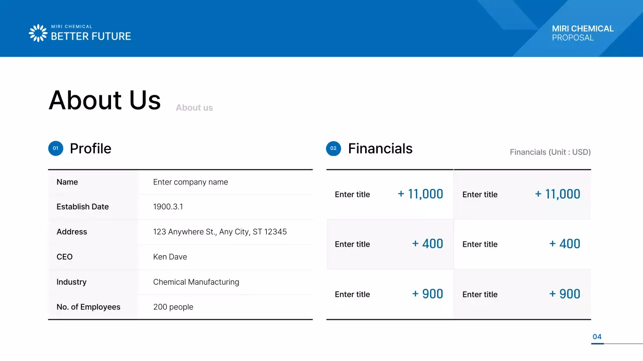 블루 모던 비즈니스 제안 프레젠테이션