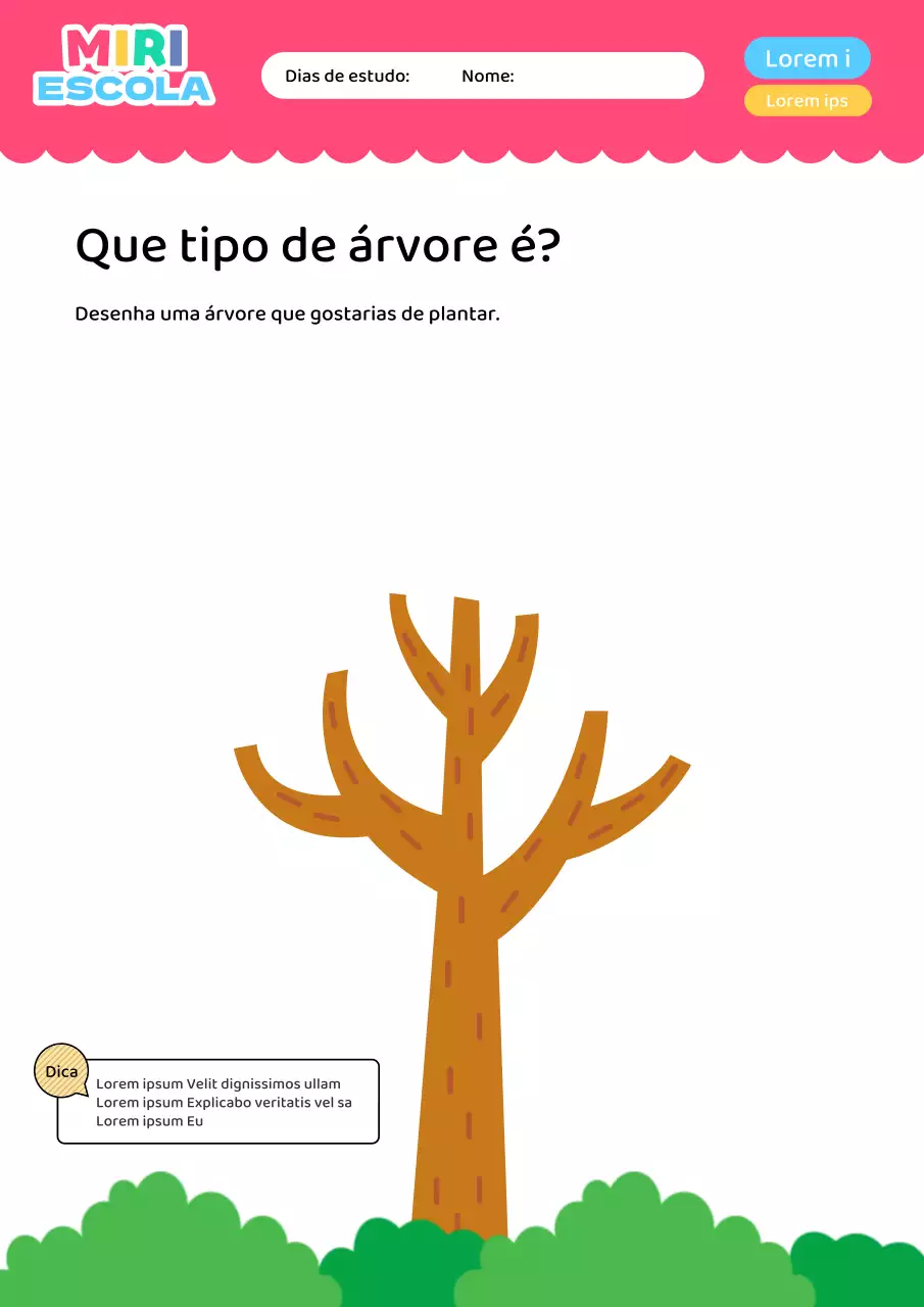 Materiais de formação de fichas de estudo minimalistas e cor-de-rosa