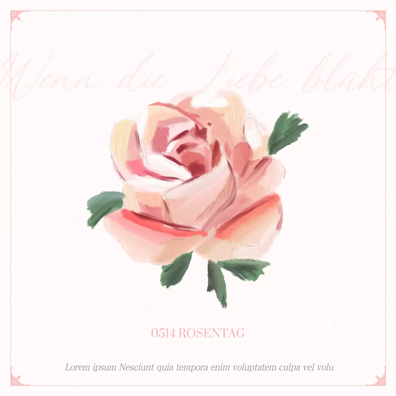 Ein einfacher Beitrag zum Rosentag in Rosa und Grün