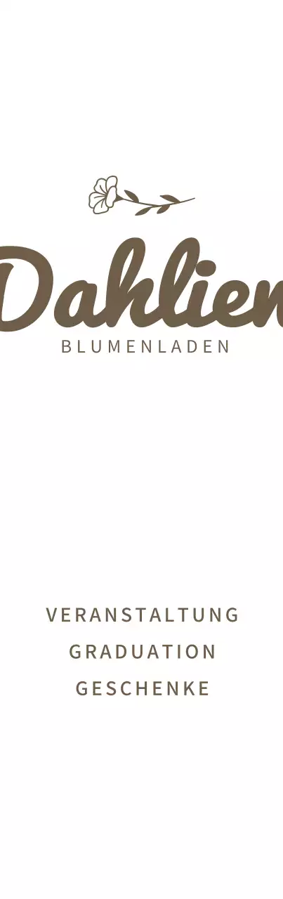 Signage Design mit Social Media Icons in kursivem englischen Alphabet Blumenladen Logo