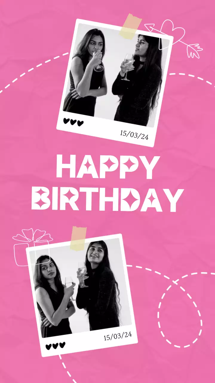Pink Trendy Birthday Invitation Instagram Post