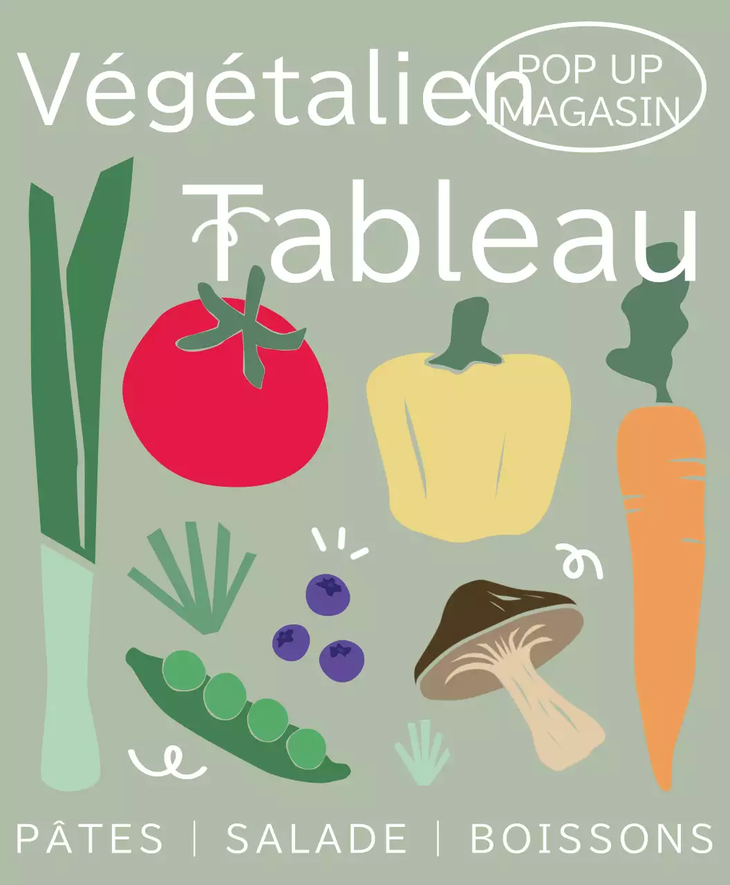 Le personnel du pop-up shop végétalien porte un t-shirt aux couleurs vertes et saines