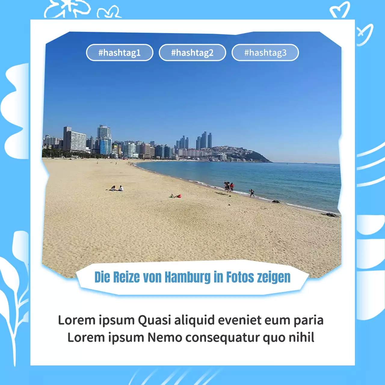 Ein kitschiger, hellblau-weißer Busan-Nachbarschaftsführer