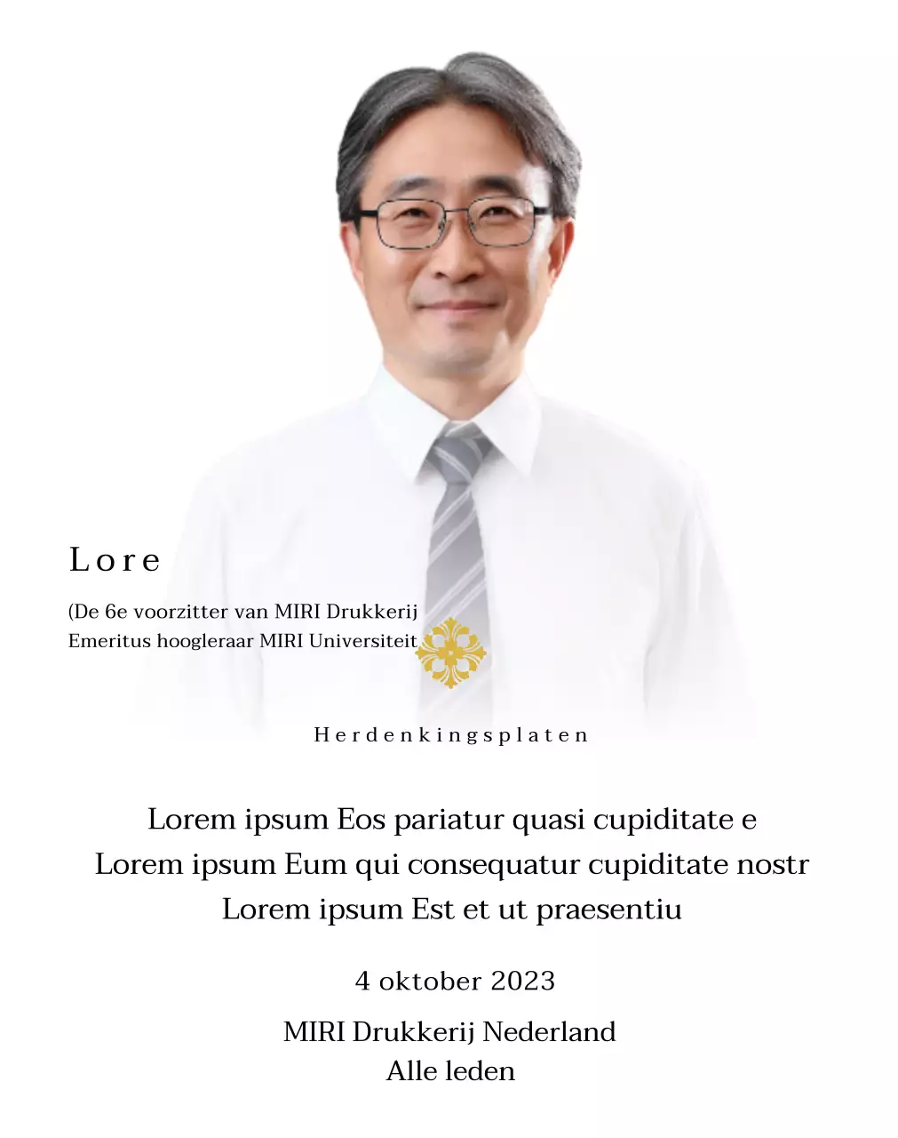 Gedenkplaat met luxe illustraties en foto's