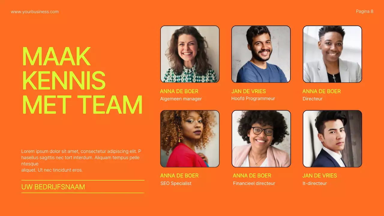 Lime Orange Bold Bedrijfsprofiel Introductie