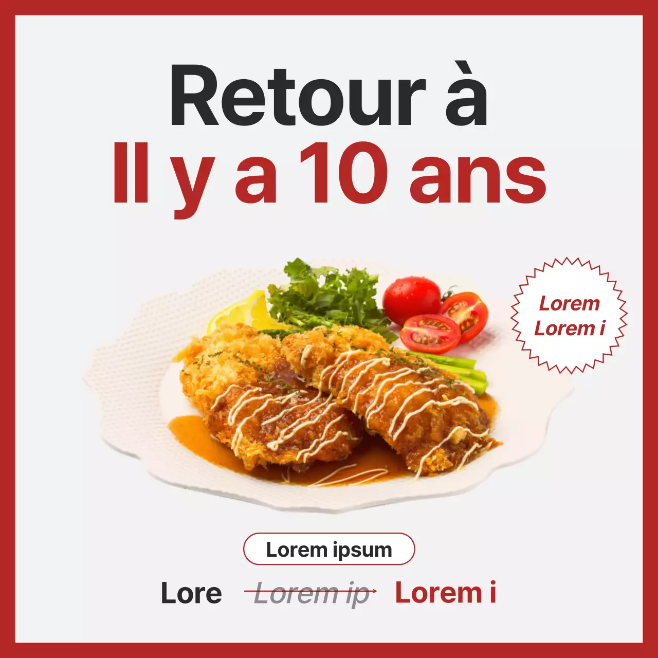 Une annonce de magasin moderne en rouge et gris