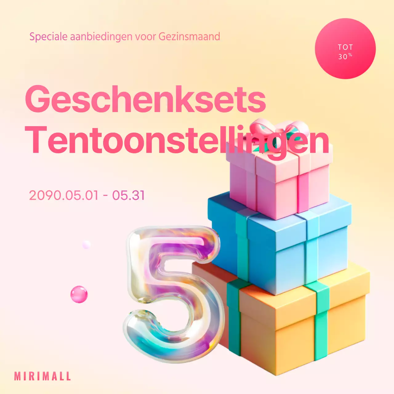 Promoot een trendy Moederdag-evenement in roze en mint