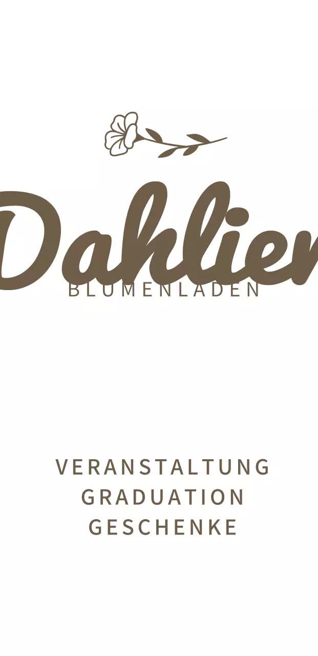 Signage Design mit Social Media Icons in kursivem englischen Alphabet Blumenladen Logo