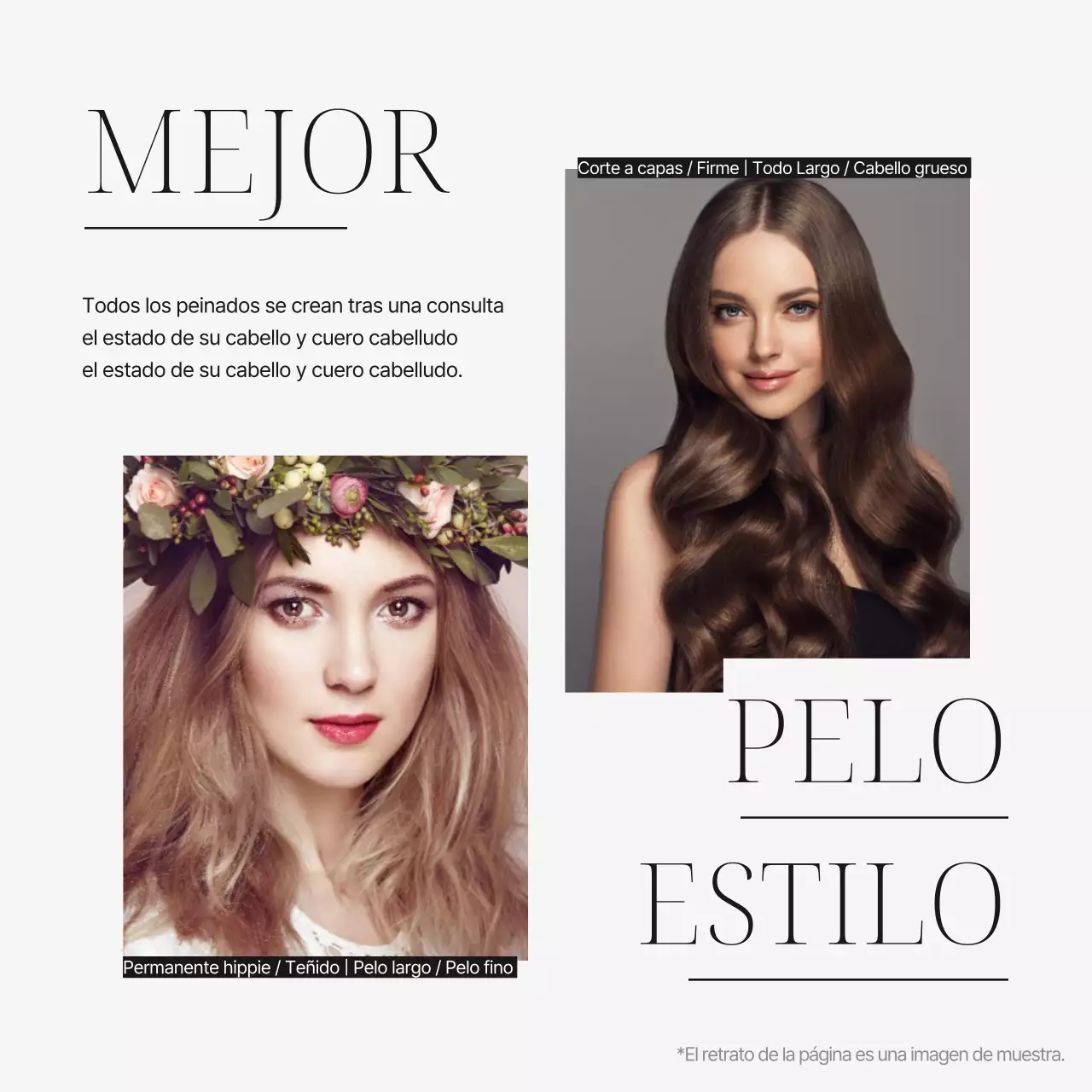 Blanco y negro peluquería moderna social media marketing