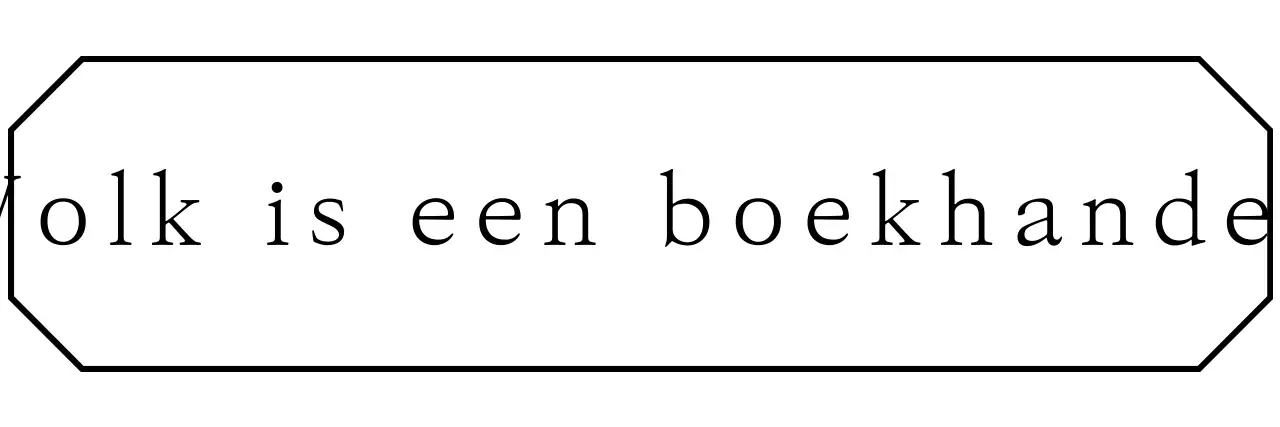Een eenvoudige, emotionele boekwinkel met achthoekige randen en schreeflettertypes