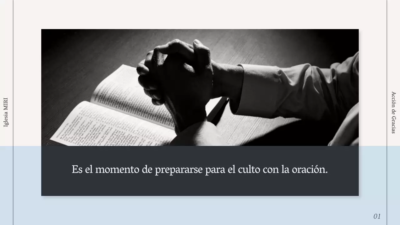 Guía sencilla de servicios religiosos en azul claro y azul marino