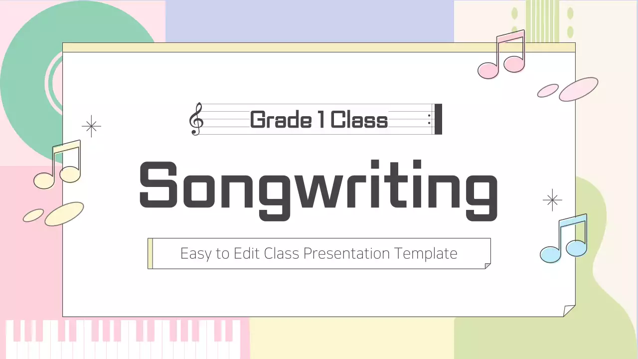 Colorful Simple Songwriting Class Presentation