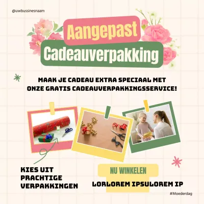 Roze en Groen Natuurlijke Moederdag Cadeauverpakking Publiciteit