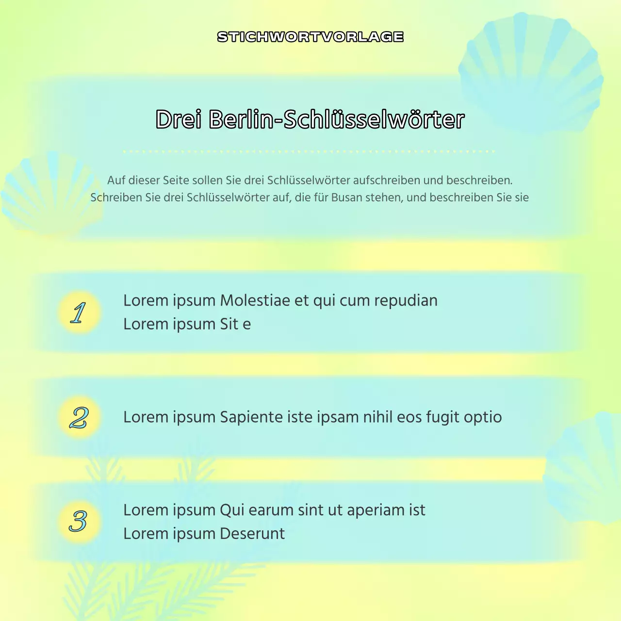 Leitpfosten für das Stadtviertel Busan mit gelben und hellblauen Akzenten