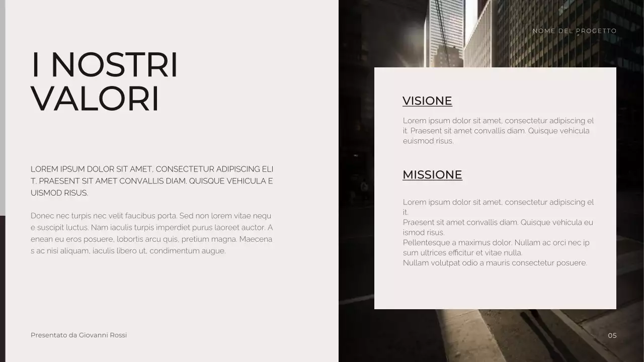 Presentazione aziendale a tono neutro