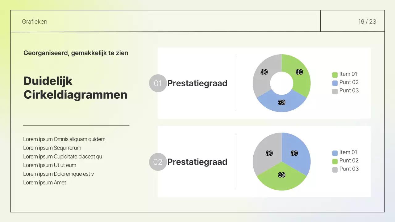 Eenvoudig lay-out rapport in wit en chartreuse