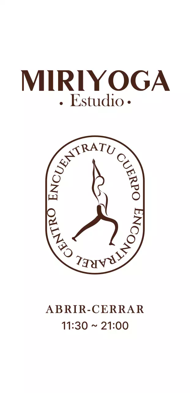 Señales de horario de apertura y cierre de estudios de yoga con ilustraciones