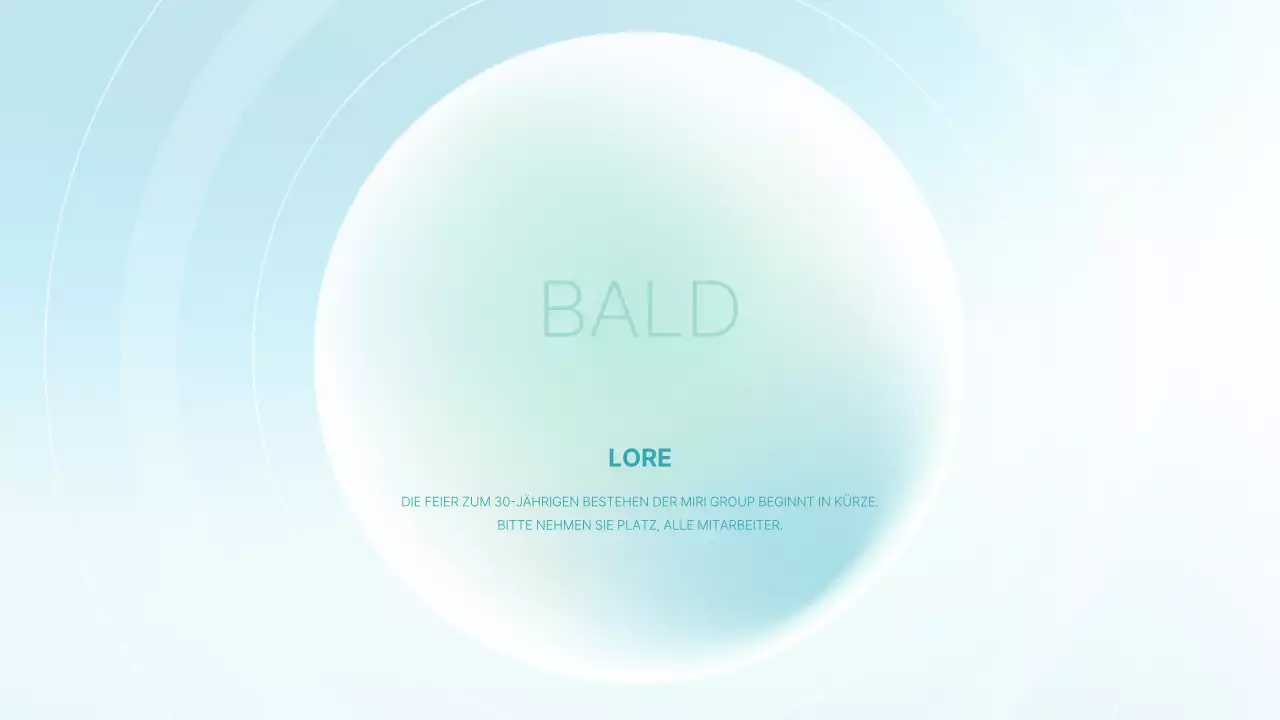 Eine luxuriöse Präsentation für Firmenveranstaltungen in Mint und Hellblau