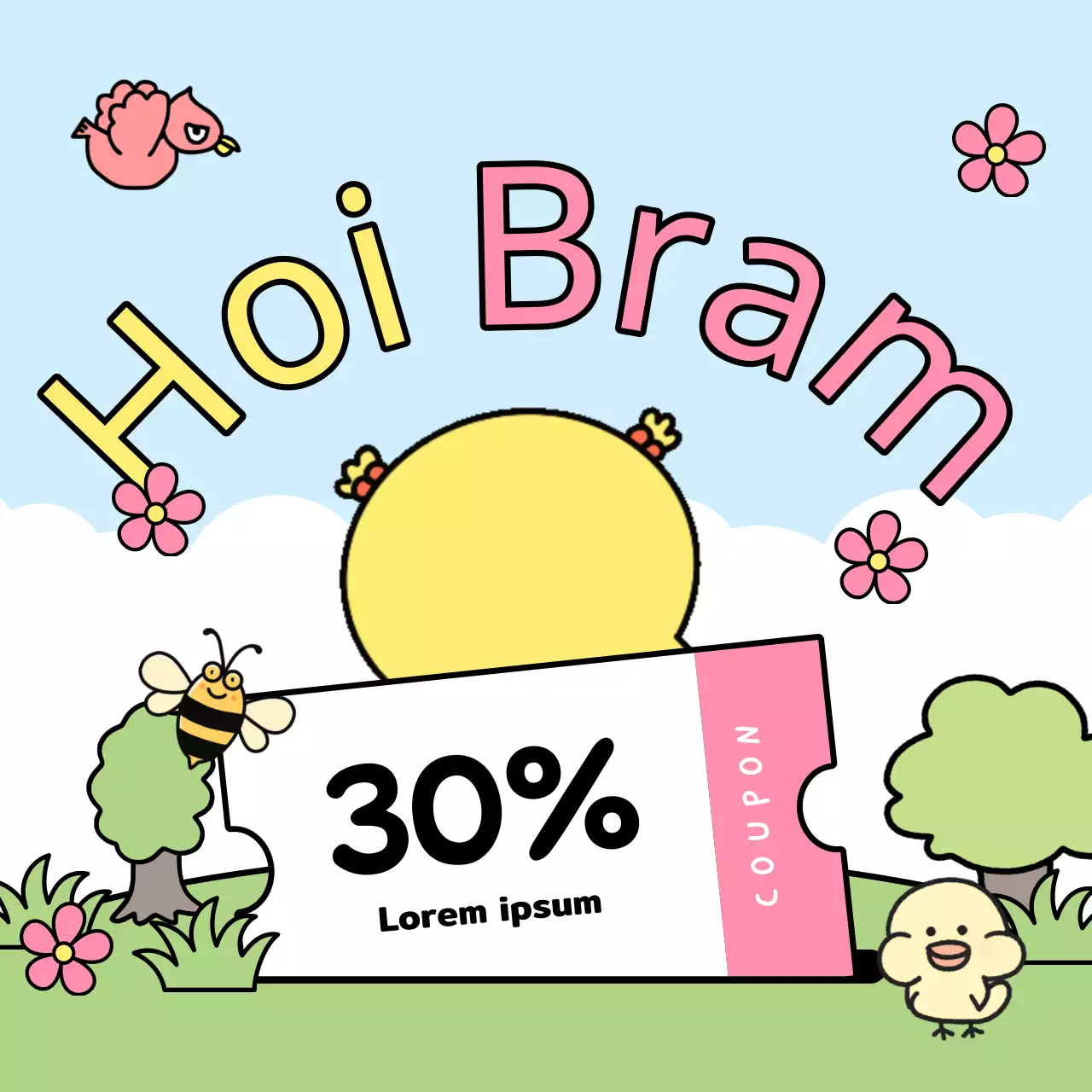 Een mooie lenteposter in groen en chartreuse