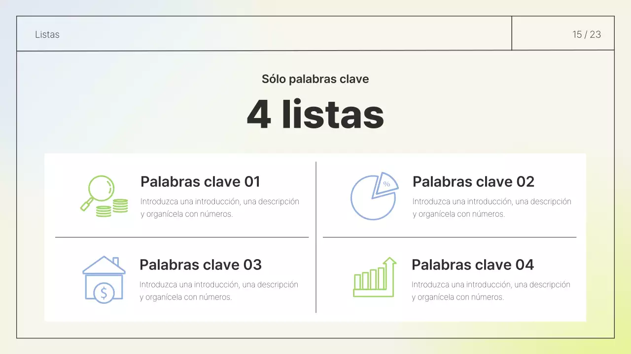 Informe de diseño sencillo en blanco y chartreuse