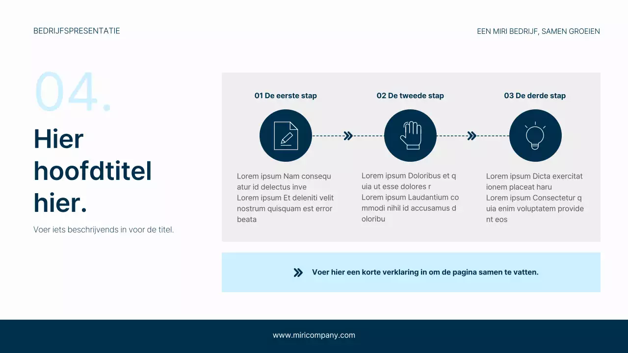 Een eenvoudig zakelijk briefhoofd in marineblauw en lichtblauw voor je bedrijf