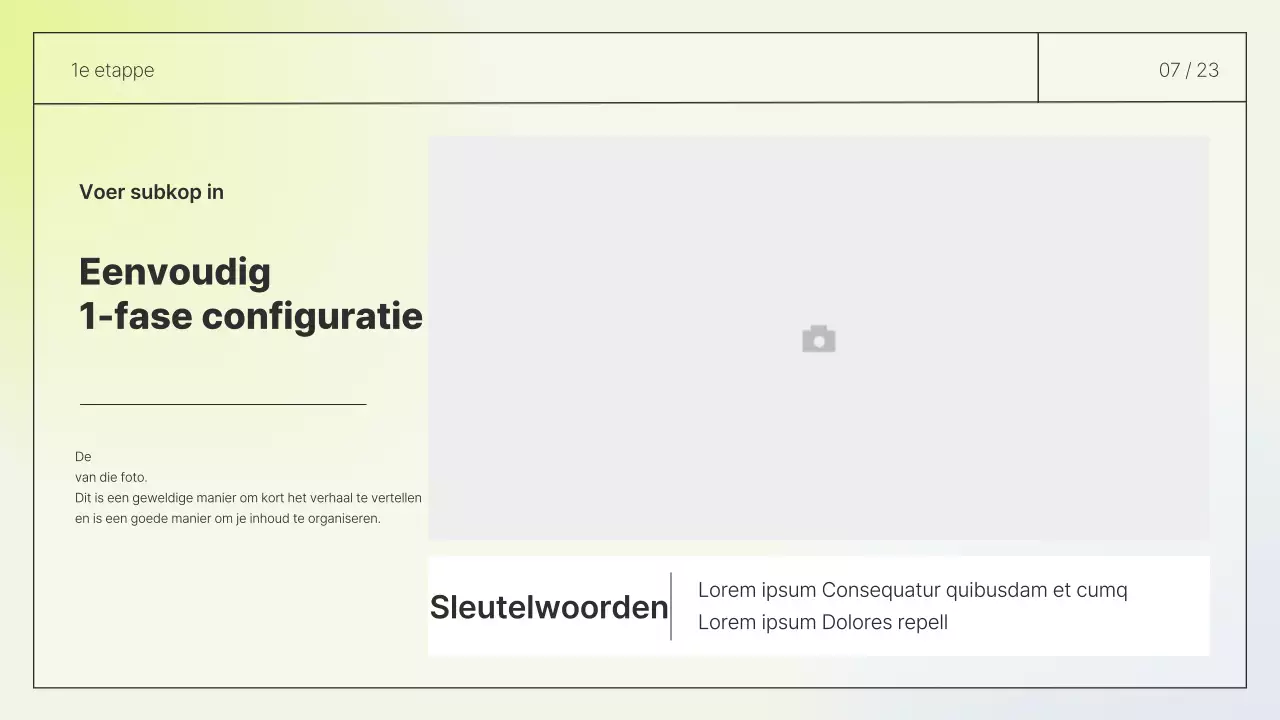 Eenvoudig lay-out rapport in wit en chartreuse